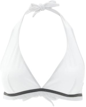 Brunello Cucinelli Techno Jersey Bikini-Oberteil Mit Monili - Weiß