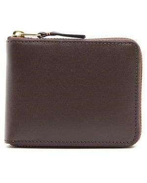 Comme des Garçons Accessoires ,Bruin ,Leer Leren Ritsportemonnee