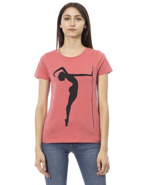 Trussardi Tops ,Roze ,Casual T-Shirt Met Korte Mouwen - Rood