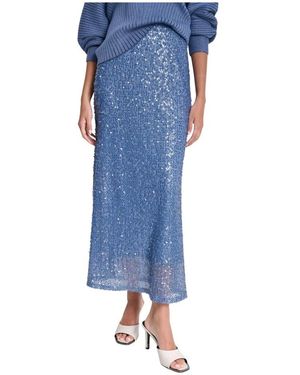 DKNY Rokken ,Blauw ,Pailletten Pull-On Gebreide Pailletten Rok