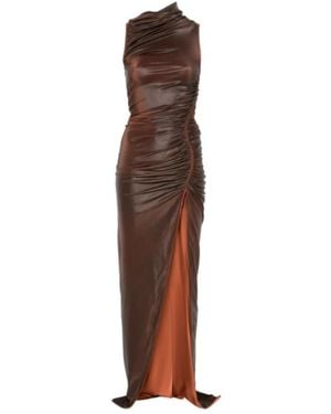 Rick Owens Rostfarbenes Abendkleid Im Eleganten Stil - Braun