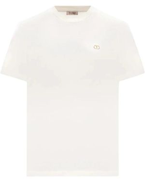 Twinset T-Shirt Met Ovaal Metalen Logo - Wit