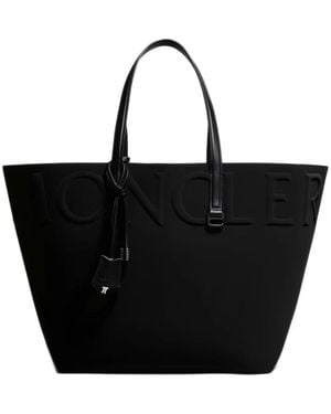 Moncler Zwarte Leren Tote Tas