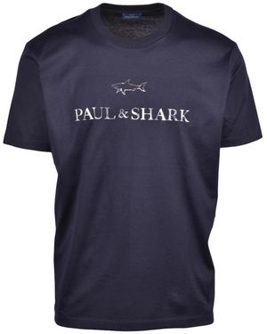 Paul & Shark Tops ,Blauw ,Katoen T-Shirt