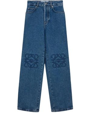 Loewe Jeans ,Blauw ,Katoen Anagram Baggy Jeans