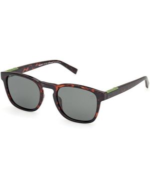 Timberland Accessoires ,Bruin ,Vierkante Havana Zonnebril