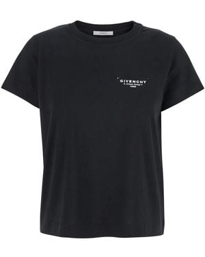 Givenchy T-Shirt Van Katoen Met Stempelprint - Zwart