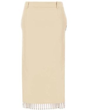 The Attico Midi Skirts - Natural