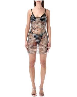 DIESEL Badmode ,Veelkleurig ,Polyester Kasy Mesh Beach Mini Jurk - Grijs