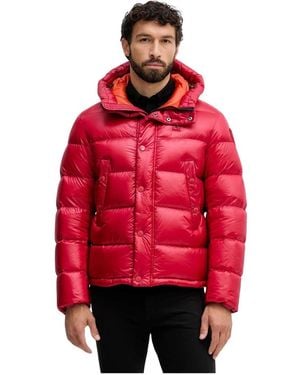 Blauer Clipper Daunenjacke - Rot