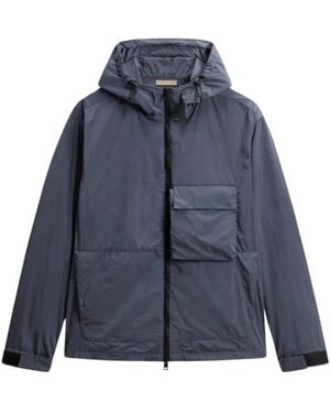 Woolrich Shiny Nylon Hooded Jacket - Blauw