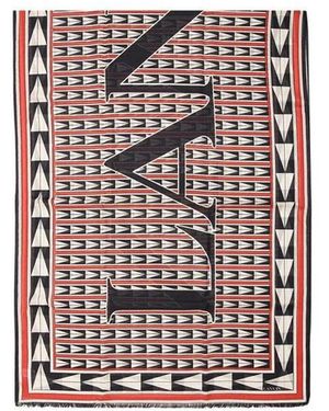 Lanvin Geometric-Print Logo Sjaal - Roze