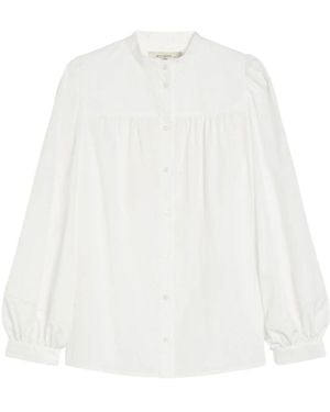 Weekend by Maxmara Weiße Weekend-Bluse Mit Koreanischem Kragen