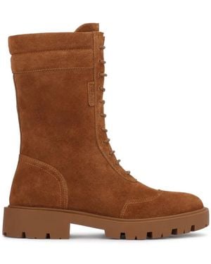 Kazar Wildleder-Stiefeletten Mit Flachem Absatz Und Robuster Sohle - Braun