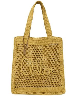 Chloé Tassen ,Bruin ,Tote Bags - Geel
