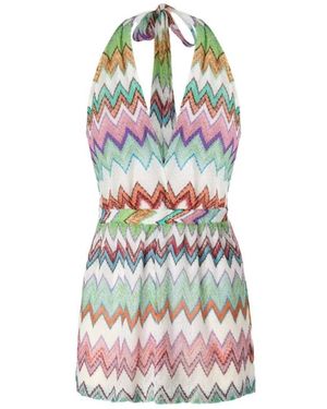 Missoni Jumpsuits & Playsuits ,Veelkleurig ,Halterneck Playsuit - Wit