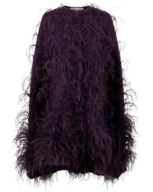 Valentino Garavani Paarse Struisvogelveren Elegante Cape