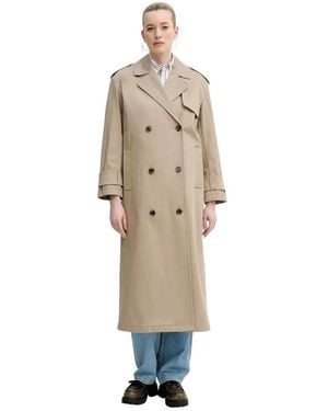 Theory Jassen ,Katoen Oversized Double-Breasted Trenchcoat - Naturel