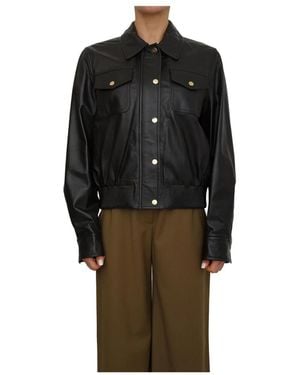 Max Mara Leather Jackets - Black