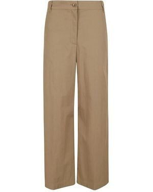 Weekend by Maxmara Broeken ,Bruin ,Katoen Wide Broeken - Naturel