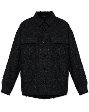 Balmain Jassen ,Zwart ,Tweed Tweed Jas Met Lurexdraad - Blauw