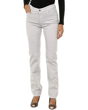 Armani Jeans Broeken ,Grijs ,Katoen Damesbroek Met Regular Fit