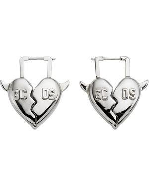 Gcds Accessoires ,Grijs ,Oorhangers Met Gebroken Hart - Metallic