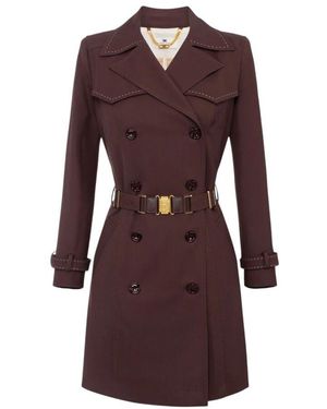 Elisabetta Franchi Gürteljacke Mit Stil - Lila