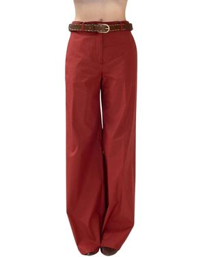 Max Mara Broeken ,Rood ,Katoen Wide Broeken