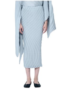 Issey Miyake Gonna a pieghe matita - Blu