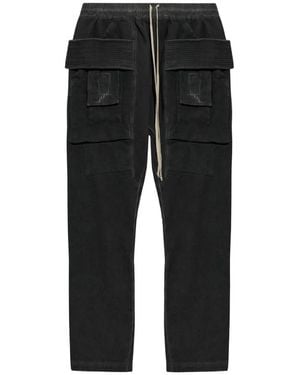 Rick Owens Broeken ,Zwart ,Katoen Creatch Cargo Drawstring
