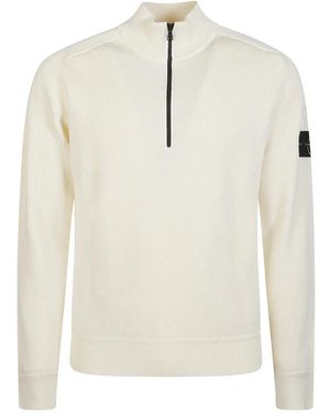 Stone Island V-Neck Knitwear - White