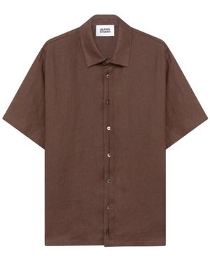 Alpha Studio Short Sleeve Shirts - Marrón