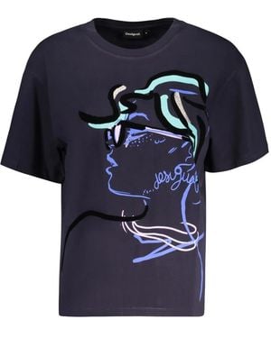 Desigual Face T-Shirt - Blau