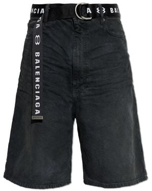 Balenciaga Denim Shorts - Black