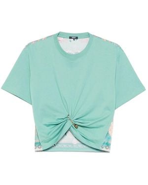 Versace Groene Barok Cropped T-Shirt Polo