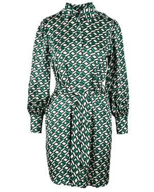Think! Kleedjes ,Veelkleurig ,Polyester Damesjurk Van Polyester - Groen
