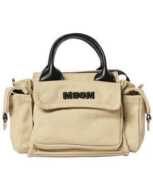 MSGM Mini Baumwolltasche Mit Logo - Mettallic