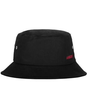 Ambush Baumwoll-eimerhut mit kontrastierendem logo - Schwarz