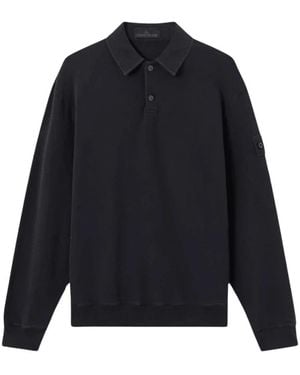 Stone Island Hoodies & Sweatvesten ,Zwart ,Katoen Ghost Polo Sweater - Blauw