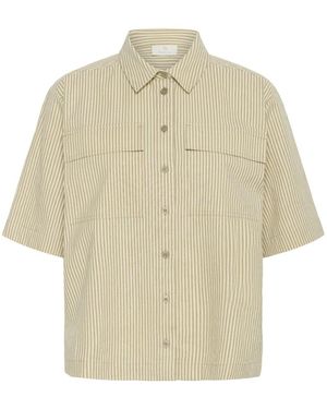 Kaffe Gestreept Shirt - Naturel
