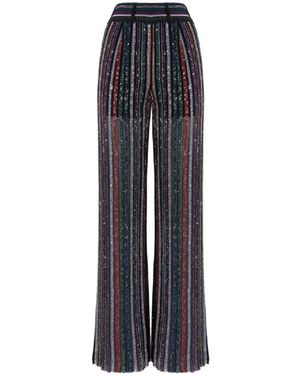 Missoni Broeken ,Veelkleurig ,Wijde Broek - Blauw