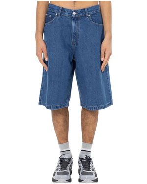 Arte' Korte Broeken ,Blauw ,Denim Round Pocket Denim Shorts