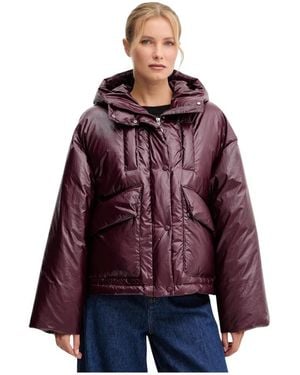 Patrizia Pepe Jassen ,Bruin ,Leer Insulated Jacket - Paars
