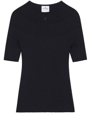 Courreges Round-Neck Knitwear - Black
