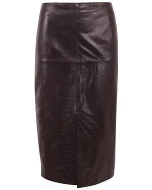 FEDERICA TOSI Leather Skirts - Brown