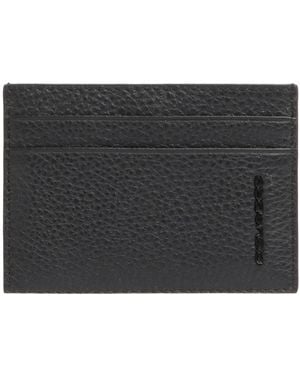 Piquadro Accessoires ,Zwart ,Katoen Slanke Rfid Leren Kaarthouder
