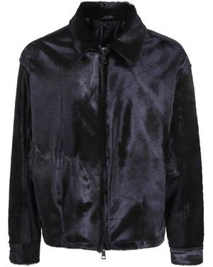 Giorgio Brato Jassen ,Bruin ,Leather Jassen - Zwart