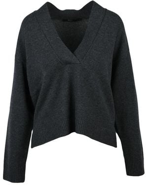 Seventy Truien & Vesten ,Grijs ,Wol Maglia A V - Zwart