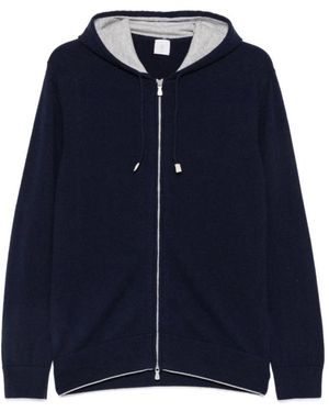 Eleventy Hoodies & Sweatvesten ,Blauw ,Katoen Volledige Rits Hoodie